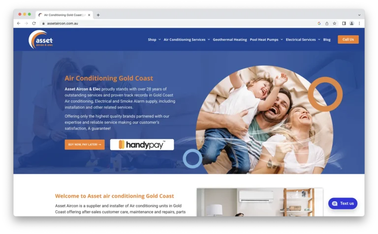 Asset Air Conditioning website.