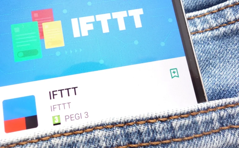 IFTTT app on phone in pocket.
