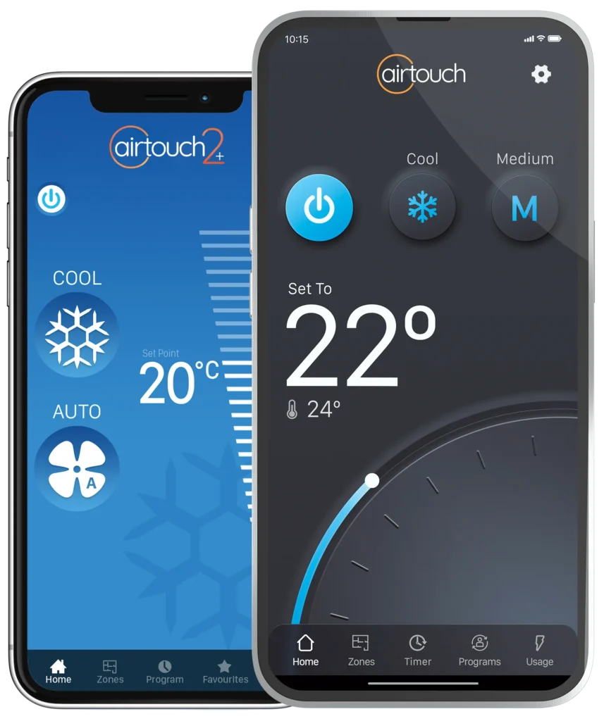 Introduction to AirTouch 5 and 2 Plus home climate control apps.
