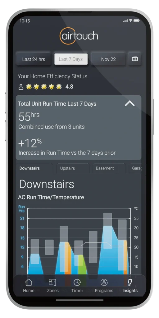AirTouch app introduction to energy use monitoring cooling and heating your home.