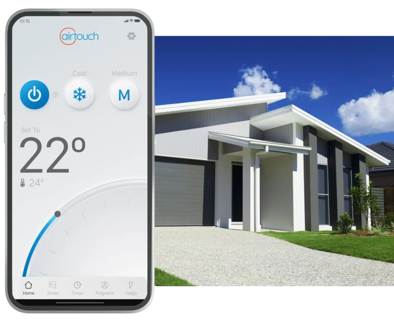 AirTouch app control of the home air conditioning.