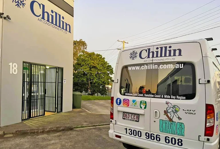 Chillen air conditioning van at head office in Queensland.
