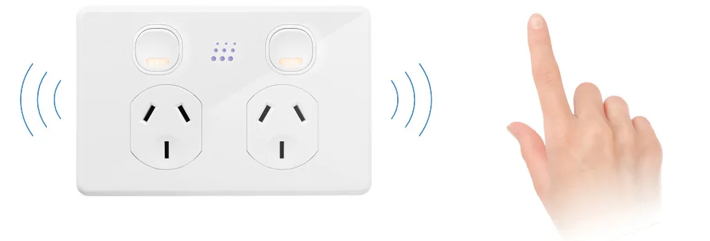 Smart power points with multi touch switch control.