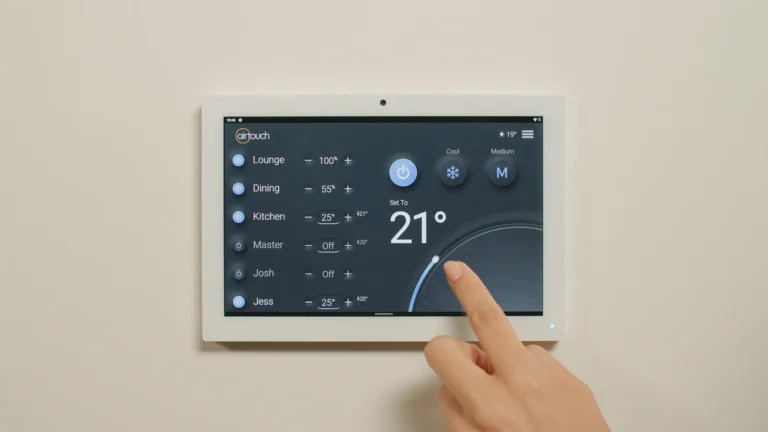 Adjusting the temperature using the AirTouch 5 smart controller.