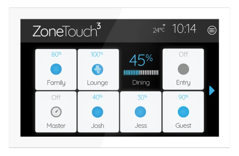 ZoneTouch 3 in black theme mode.