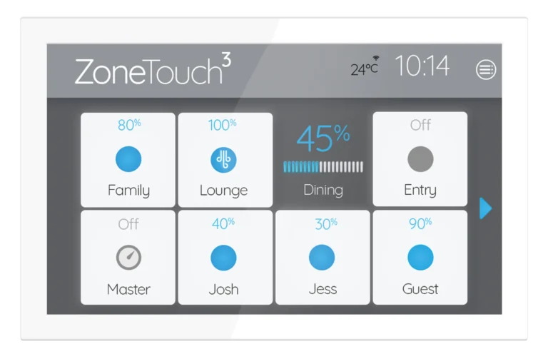 ZoneTouch 3 in grey theme mode.