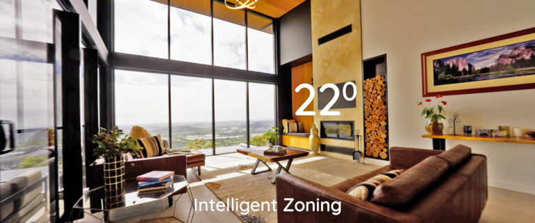 An Australian luxury house interior showcasing automated climate control with AirTouch.