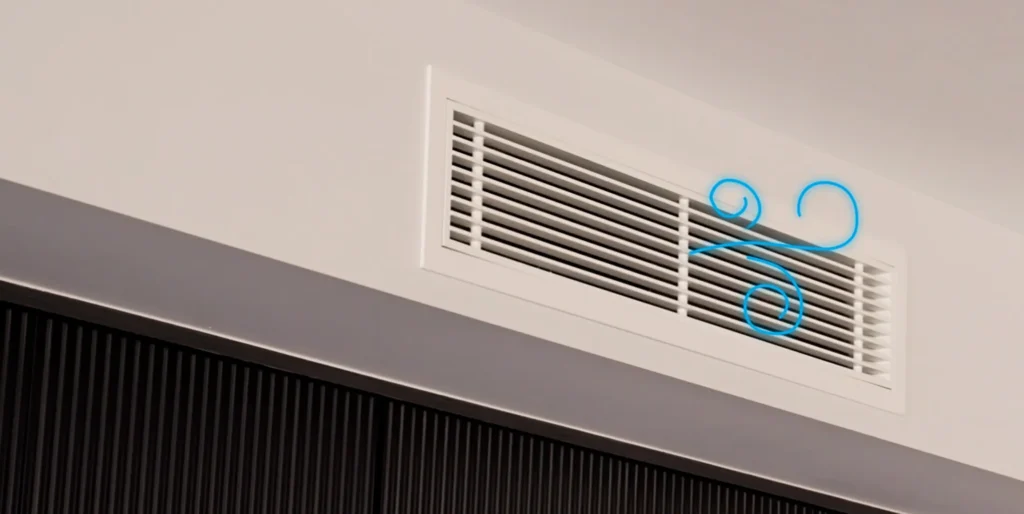 Air conditioning vent in an architecturally designed Queensland townhouse on the Gold Coast.